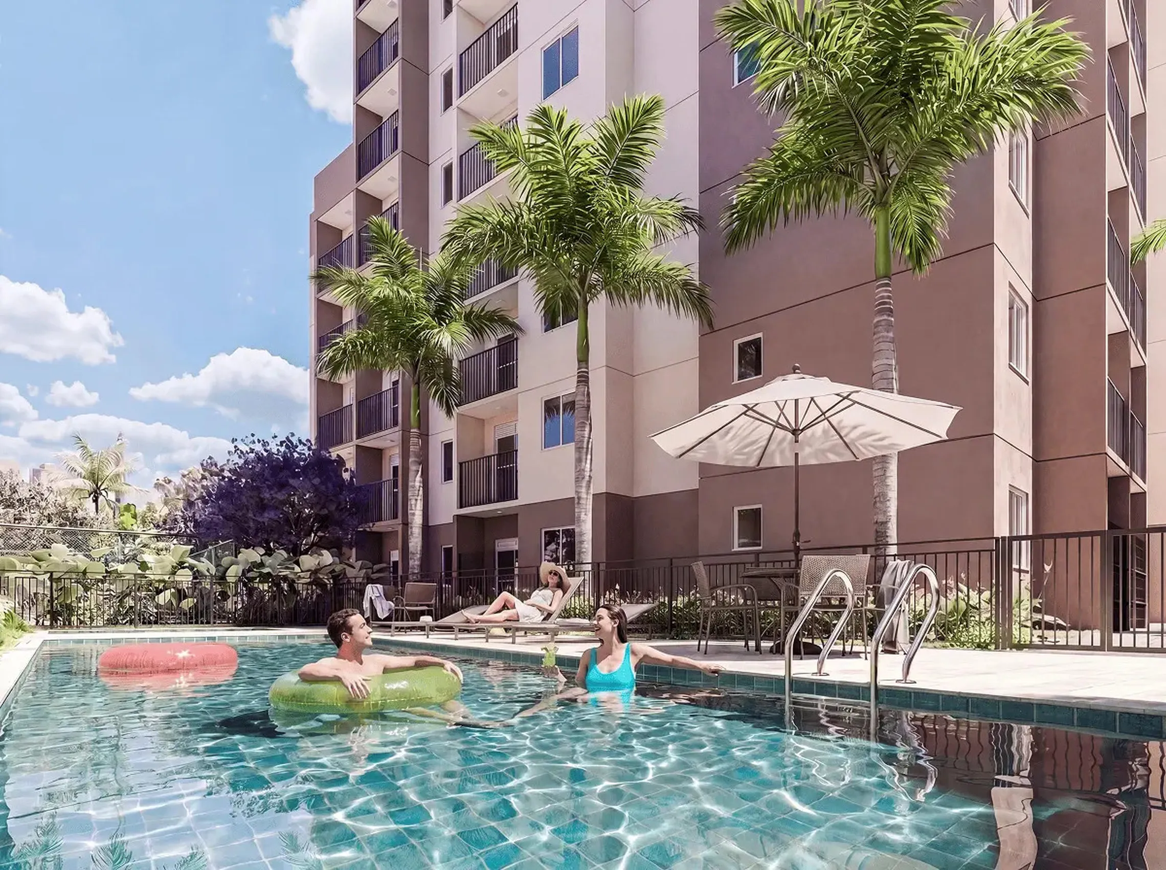 Piscina - Área de lazer do Plano&Mais Barra Funda em Barra Funda, São Paulo