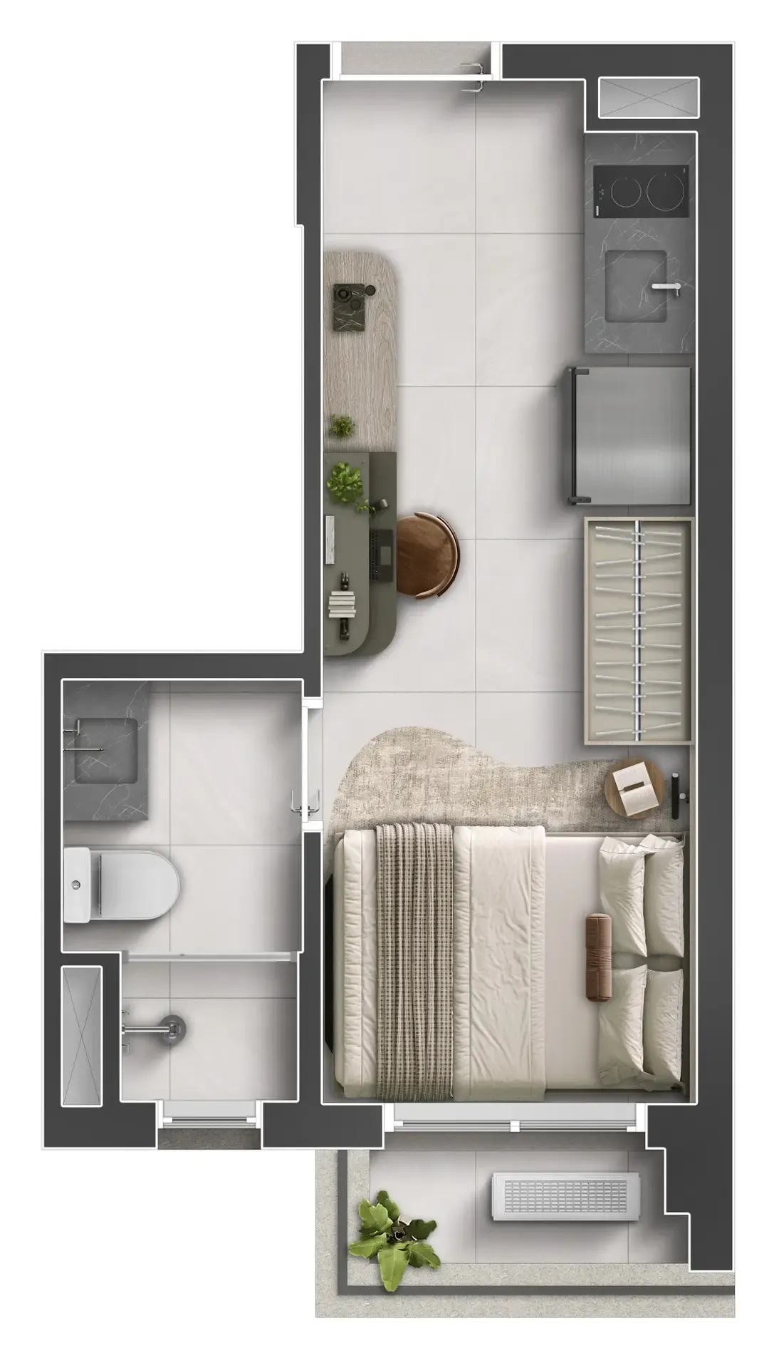 Planta de 18m² do Vitacon Domingos de Morais - Vila Mariana