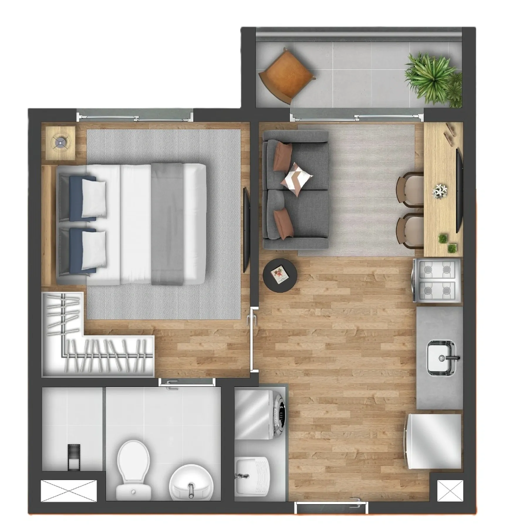 Planta de 26m² do Vibra Mooca - Mooca