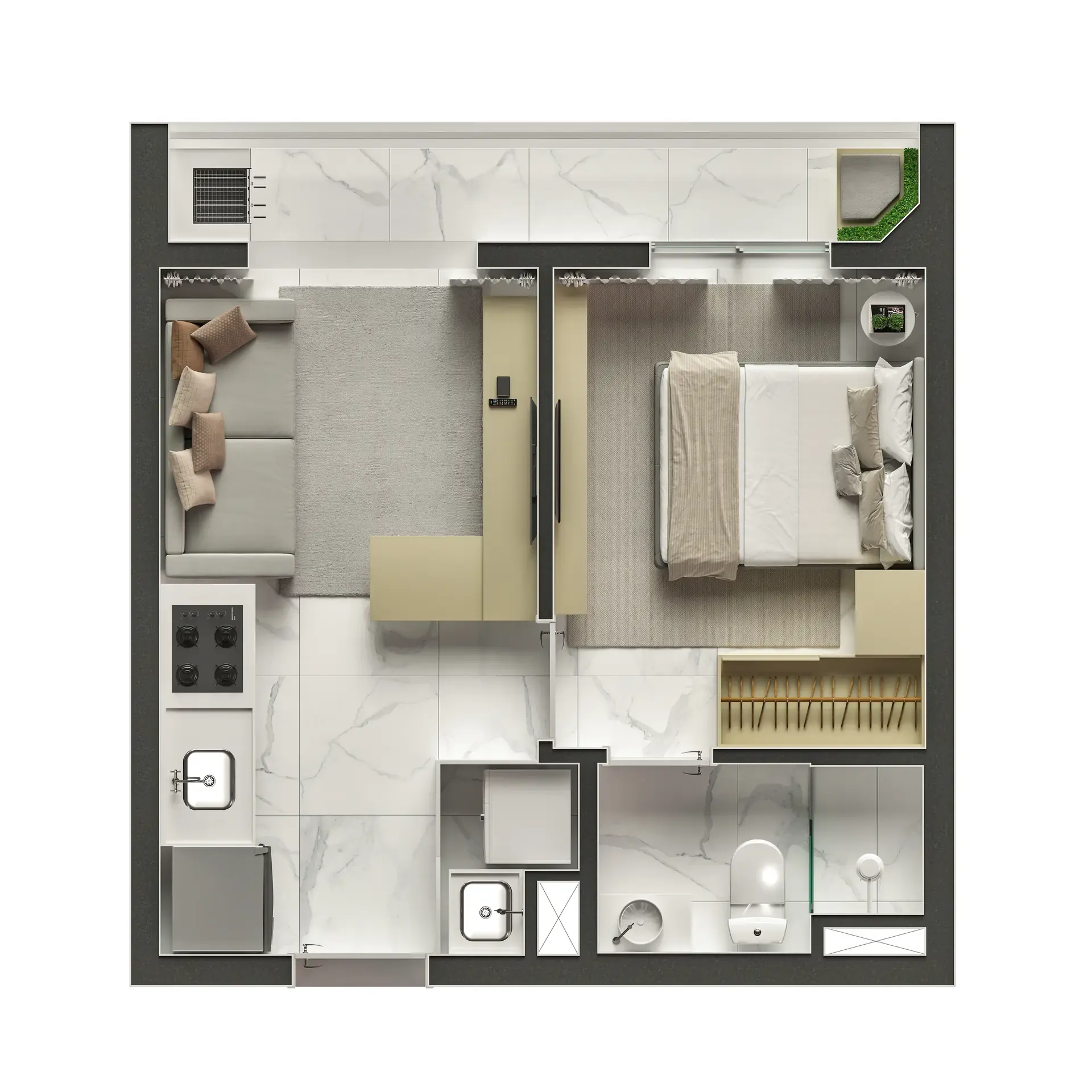 Planta de 28m² do Rangel Brás - Brás