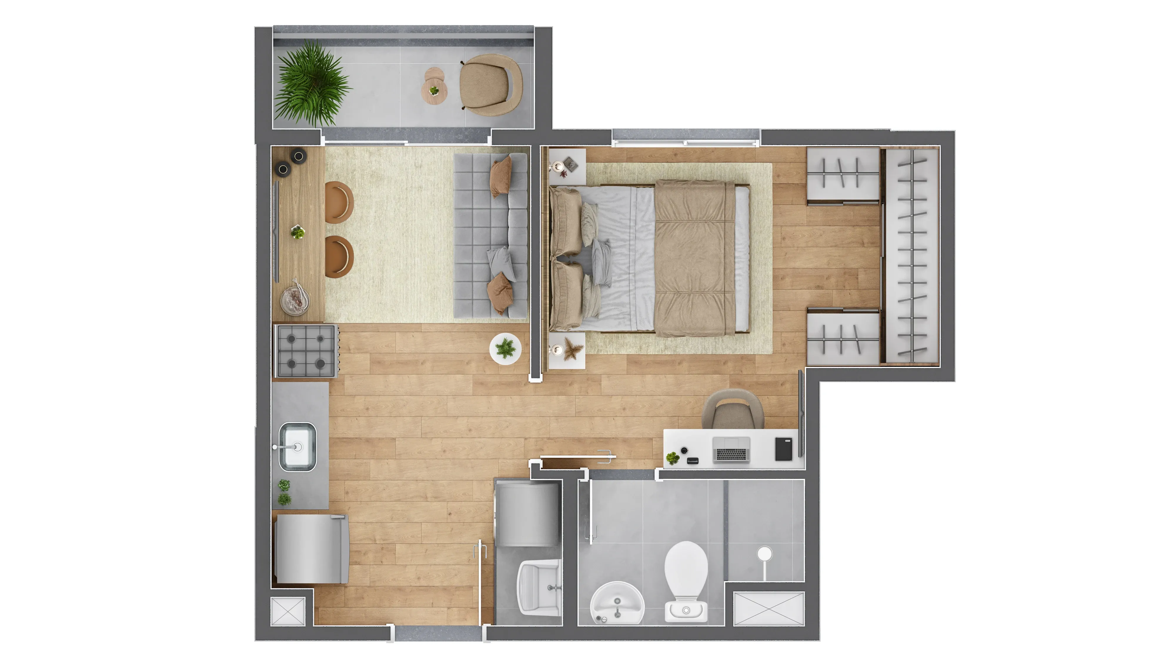 Planta de 29m² do Vibra Parque Vila Prudente - Vila Prudente