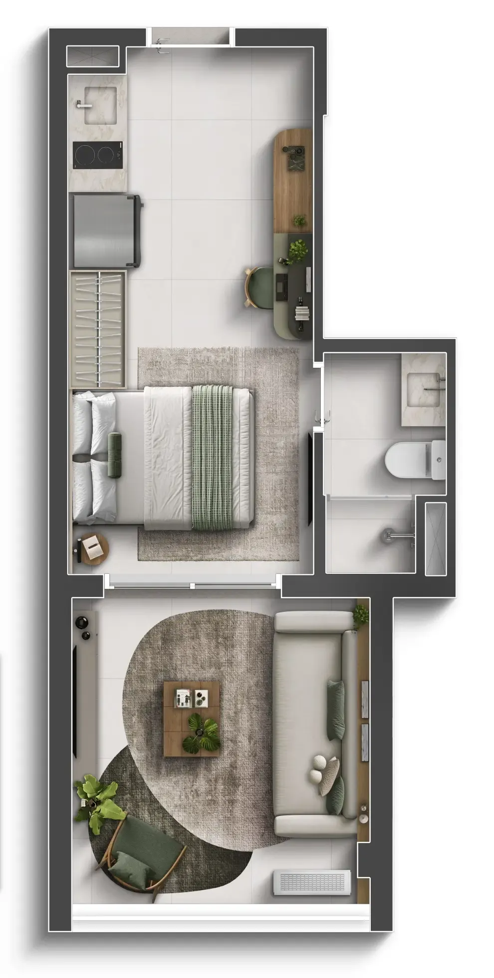 Planta de 30m² do Vitacon Domingos de Morais - Vila Mariana