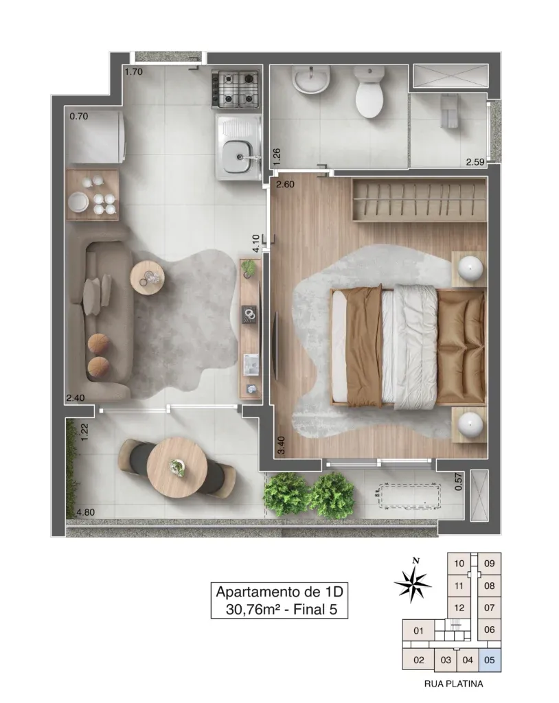 Planta 30 - Apartamento na planta no Today Platina, Tatuapé