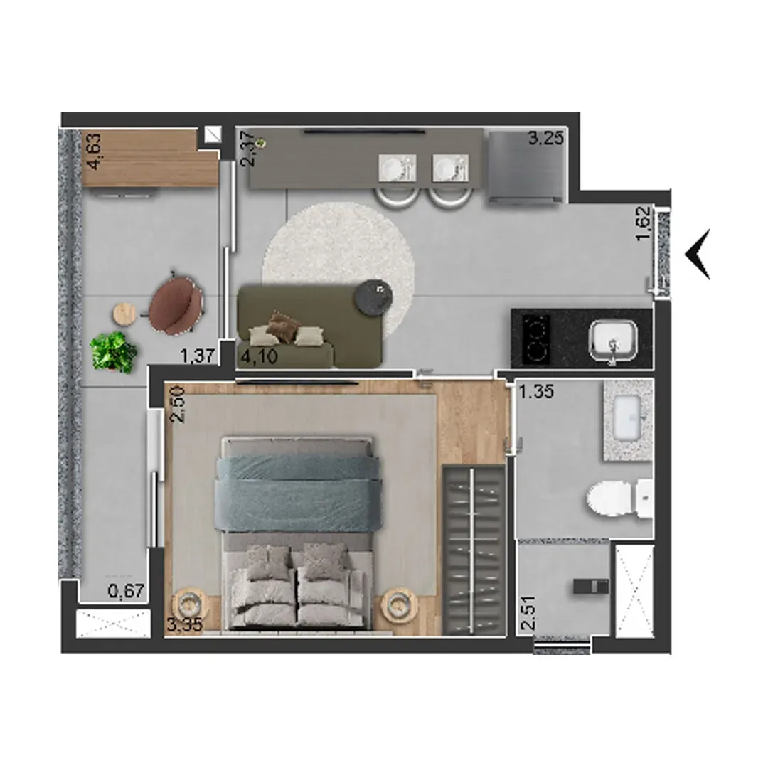 Planta 30 - Apartamento na planta no Sync Ibirapuera, Paraíso