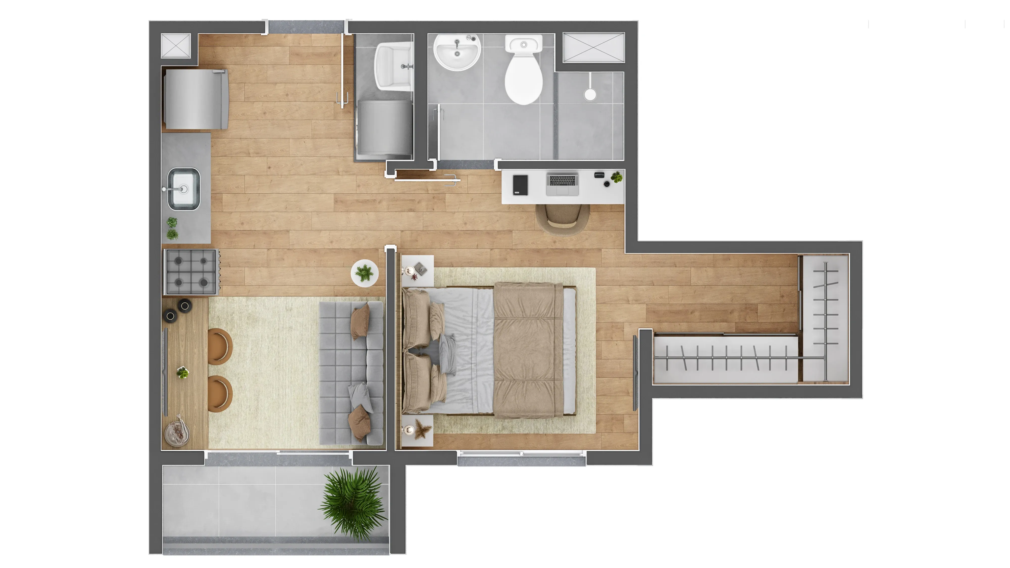 Planta de 31m² do Vibra Parque Vila Prudente - Vila Prudente