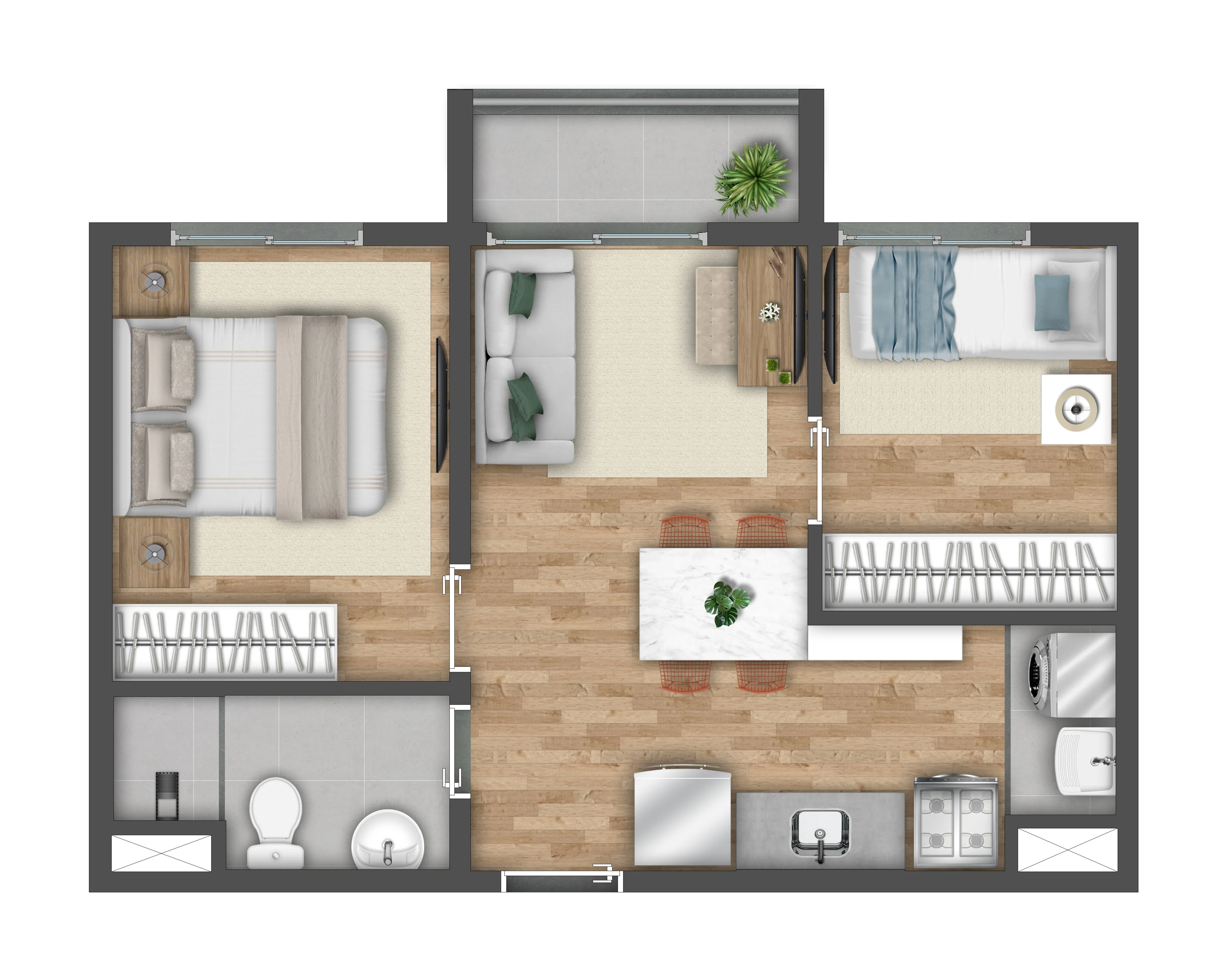 Planta de 37m² do Vibra Parque Vila Prudente - Vila Prudente