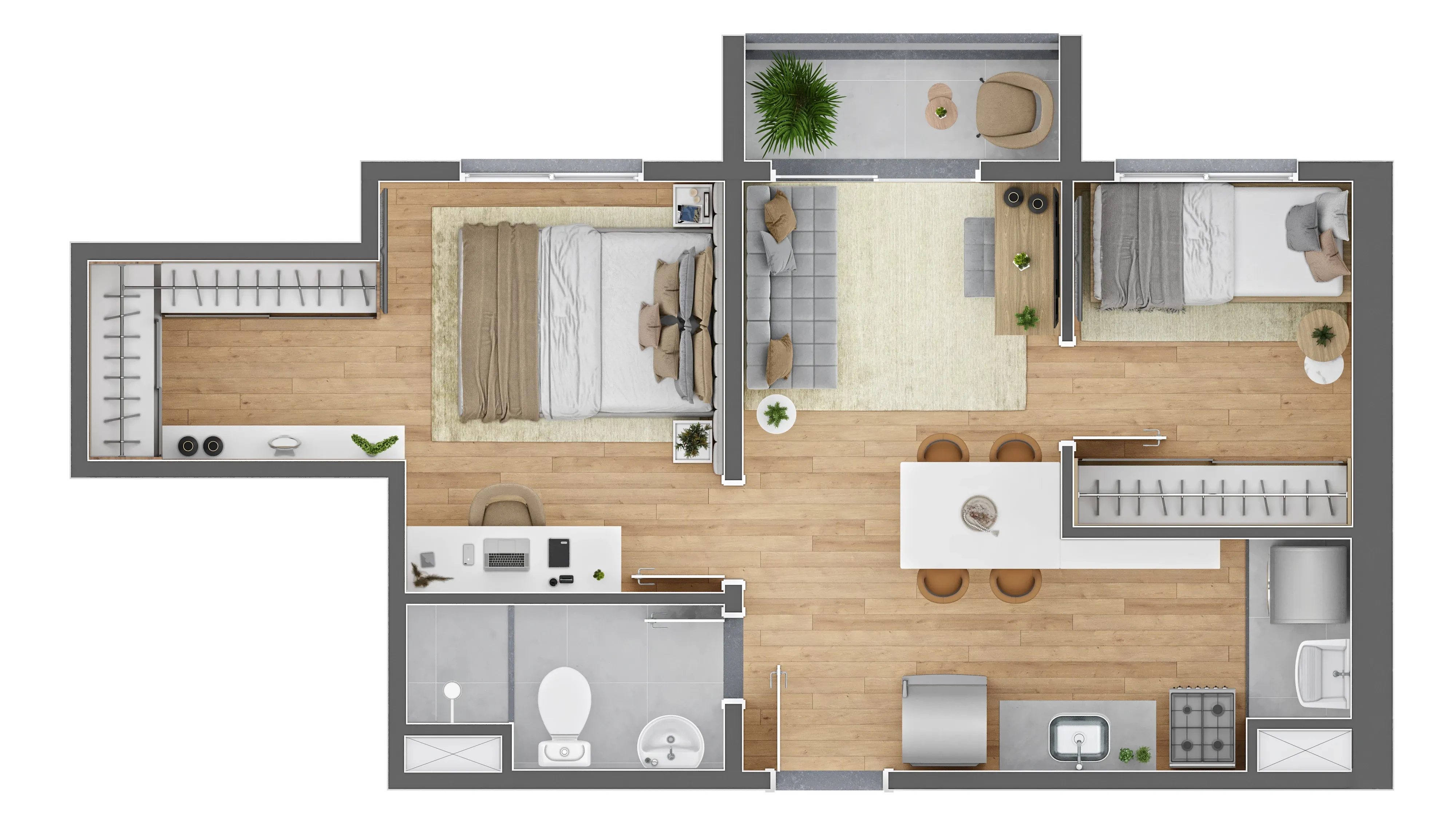 Planta de 42m² do Vibra Parque Vila Prudente - Vila Prudente